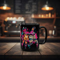 CatyGato Graffiti CG + Cat Logo 15oz Black Ceramic Mug
