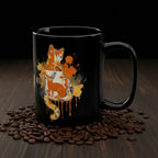 CatyGato Graffiti CG + Cat Logo 15oz Black Ceramic Coffee Mug