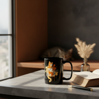 CatyGato Graffiti CG + Cat Logo 15oz Black Ceramic Coffee Mug