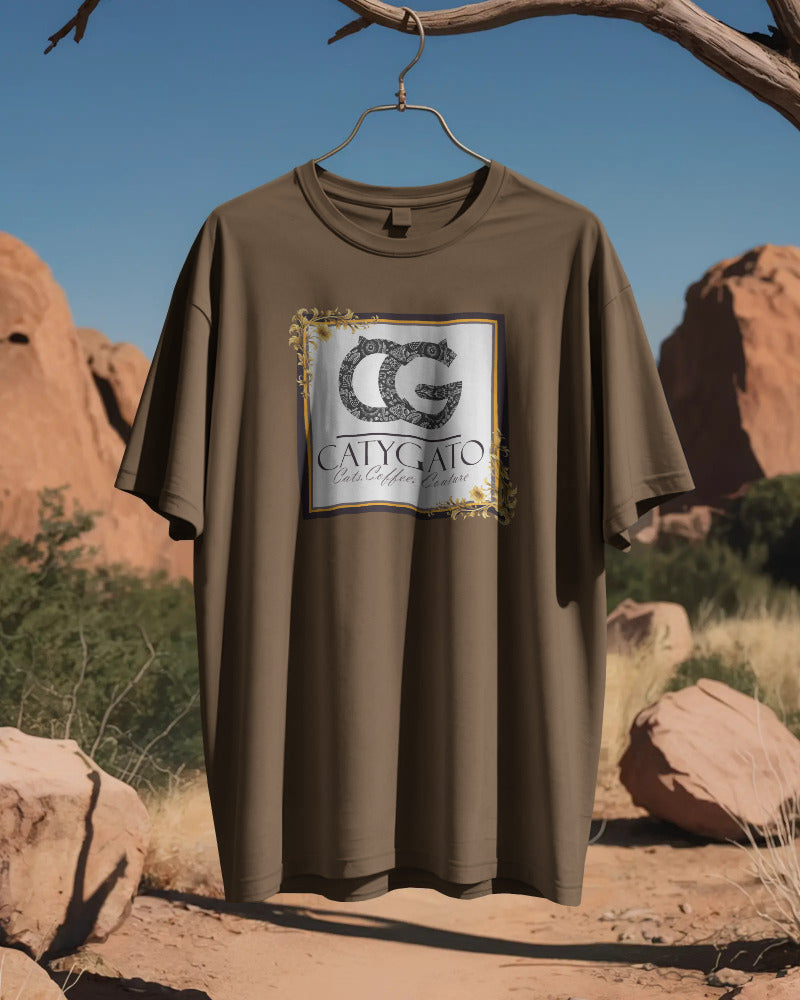 CatyGato Coffee Logo Organic Cotton T-Shirt 3