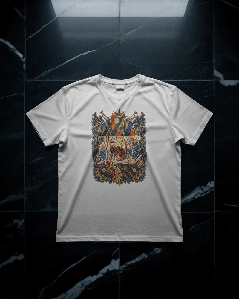 CatyGato Music Inspired Organic Cotton T-Shirt 1 (Jazz)