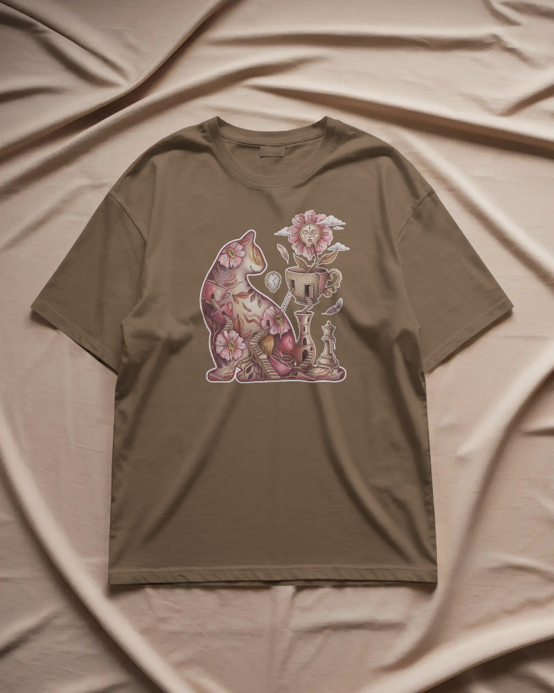 CatyGato Surreal Cat Organic Cotton T-Shirt 2