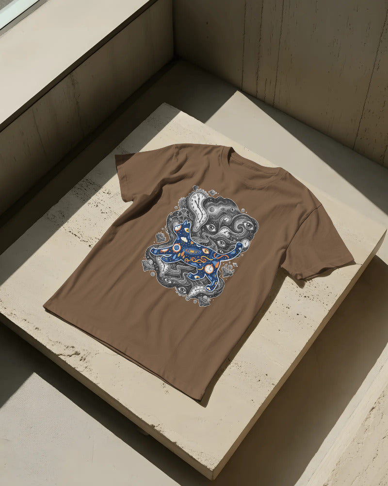 CatyGato Surreal Cat Organic Cotton T-Shirt 1