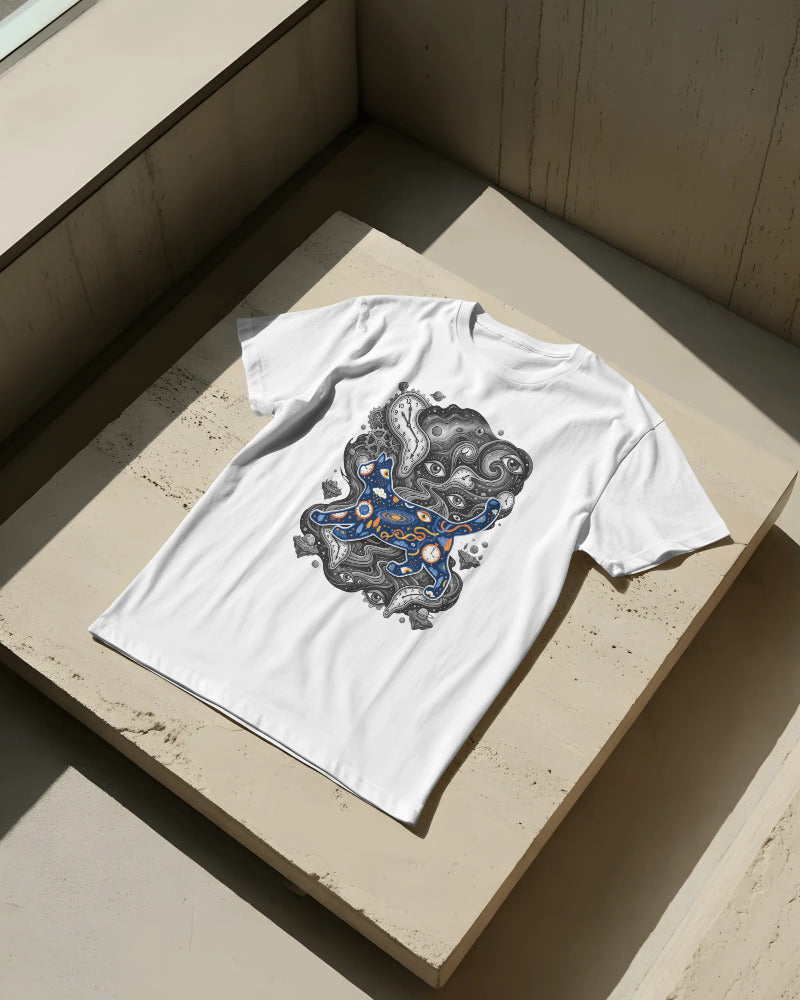 CatyGato Surreal Cat Organic Cotton T-Shirt 1