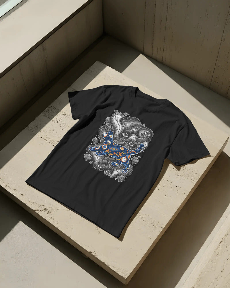 CatyGato Surreal Cat Organic Cotton T-Shirt 1