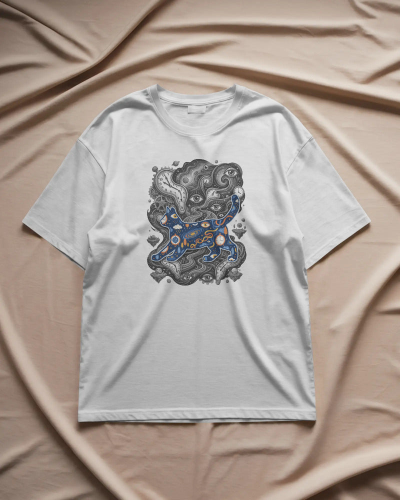 CatyGato Surreal Cat Organic Cotton T-Shirt 1