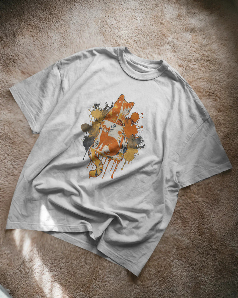 CatyGato Graffiti Cat Organic Cotton T-Shirt 1