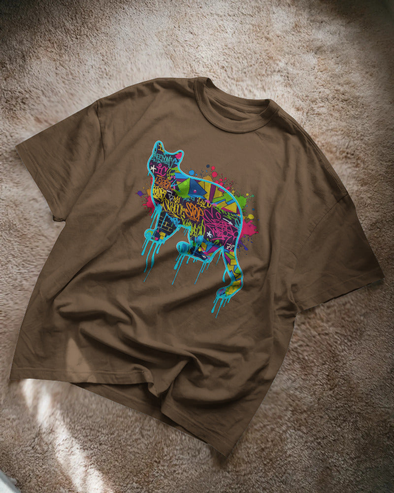 CatyGato Graffiti Cat Organic Cotton T-Shirt 8