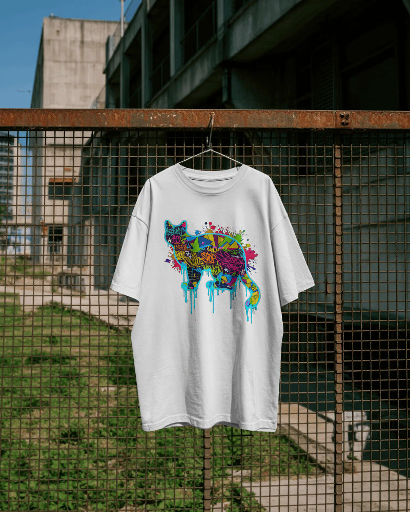 CatyGato Graffiti Cat Organic Cotton T-Shirt 8