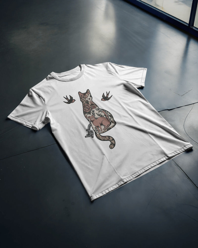 Catygato Tattoo Inspired Organic Cotton T-Shirt 1