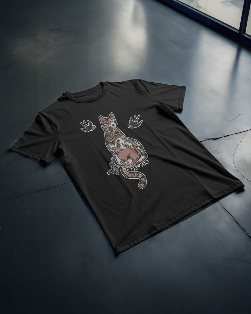 Catygato Tattoo Inspired Organic Cotton T-Shirt 1