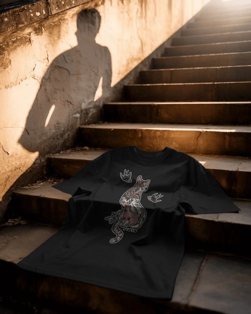 Catygato Tattoo Inspired Organic Cotton T-Shirt 1