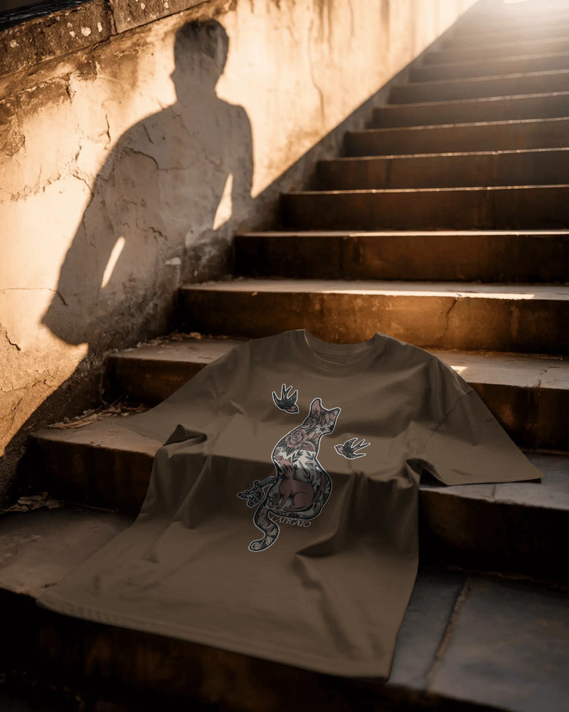 Catygato Tattoo Inspired Organic Cotton T-Shirt 1