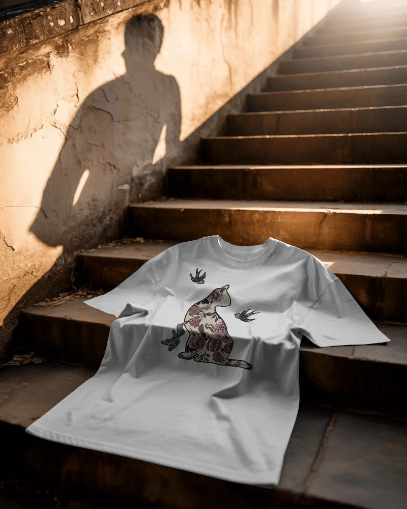 CatyGato Tattoo Inspired Organic Cotton T-Shirt 2