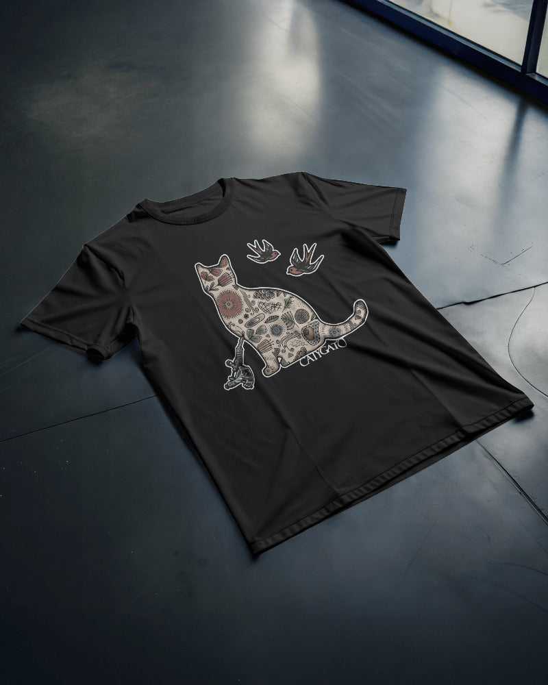 CatyGato Tattoo Inspired Organic Cotton T-Shirt 3
