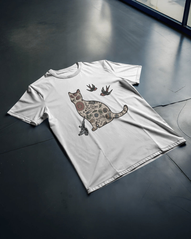 CatyGato Tattoo Inspired Organic Cotton T-Shirt 3