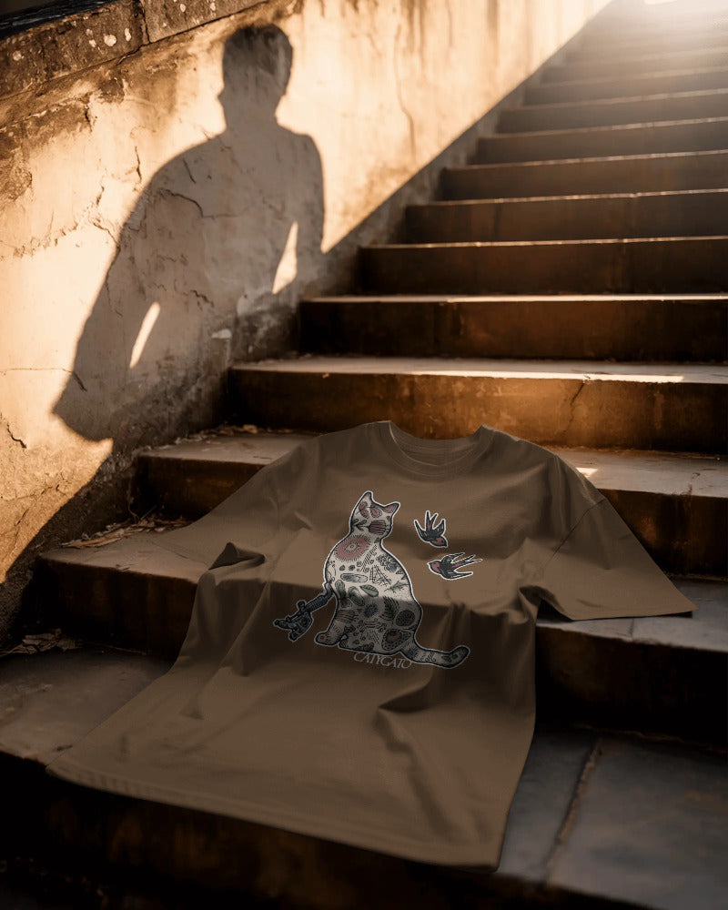 CatyGato Tattoo Inspired Organic Cotton T-Shirt 3