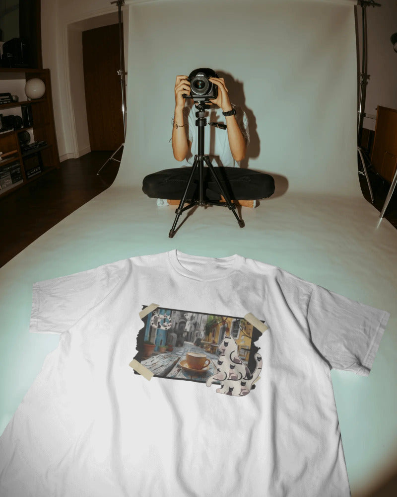 CatyGato Organic Cotton Cats and Photographs T-Shirt 4