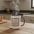 CatyGato Lucy's Latin Latte 15oz Purple and White Ceramic Coffee Mug
