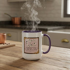 CatyGato Lucy's Latin Latte 15oz Purple and White Ceramic Coffee Mug