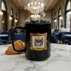 CatyGato Fine Art Inspired 15oz Black Ceramic Coffee Mug