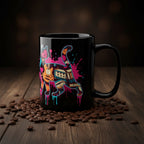 CatyGato Graffiti CG + Cat Logo 15oz Black Ceramic Mug
