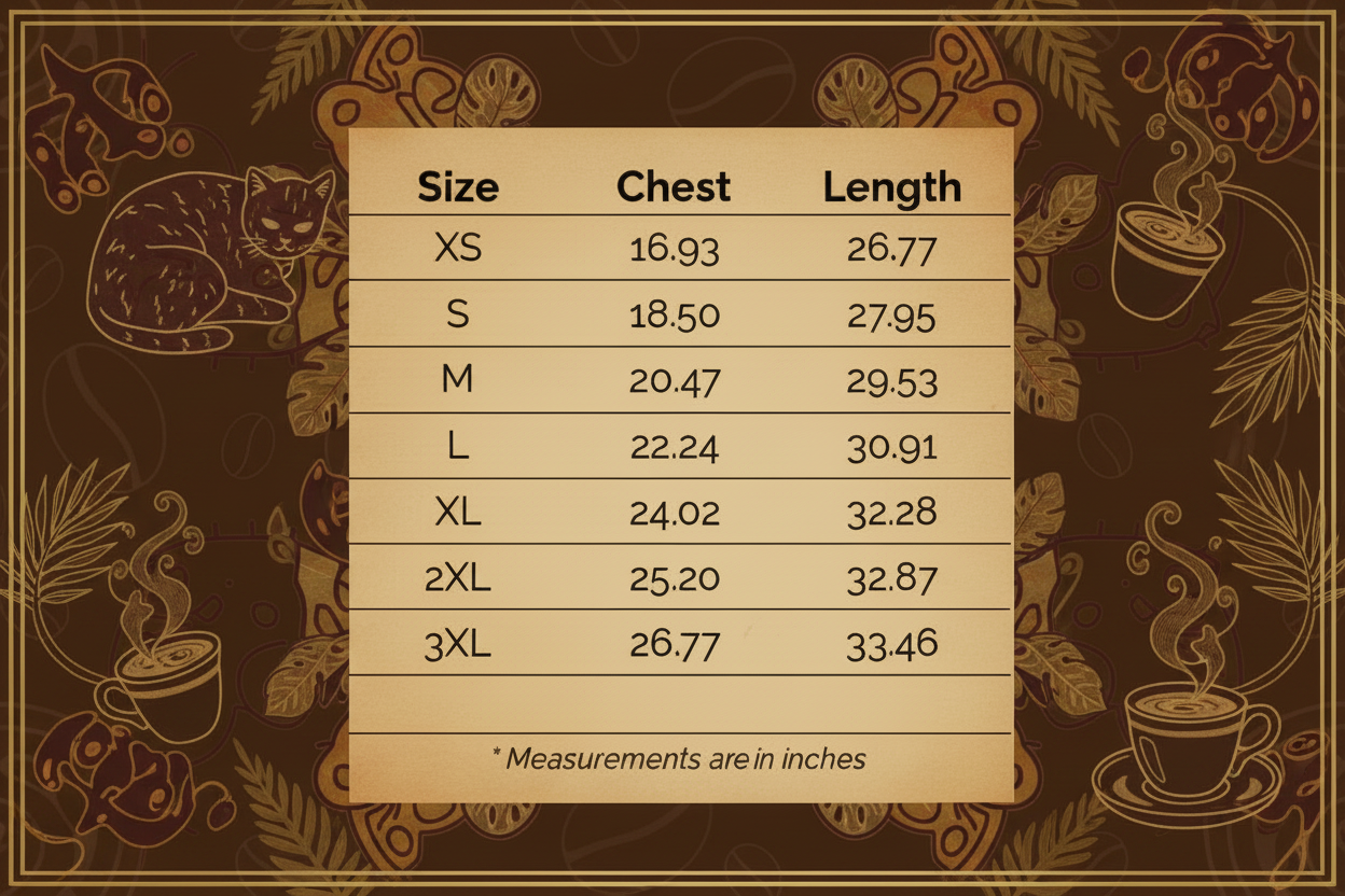 CATYGATO Size Chart — New Background