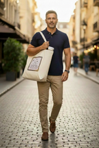 CatyGato Tote - Natural Bag Size