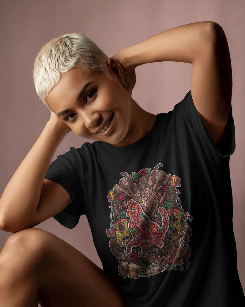 CatyGato Music Inspired Organic Cotton T-Shirt 6 (Latin Music)
