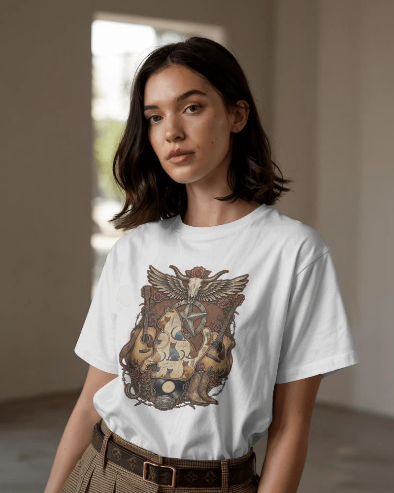 CatyGato Music Inspired Organic Cotton T-Shirt 3 (Country)