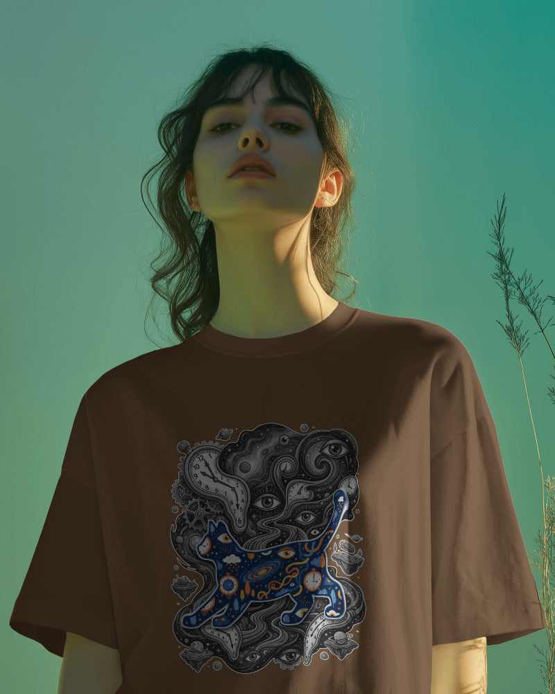 CatyGato Surreal Cat Organic Cotton T-Shirt 1