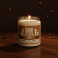 Lucy's Lavande Cafe Noir 9oz Soy Candle - luxury espresso brown background