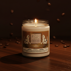 Lucy's Lavande Cafe Noir 9oz Soy Candle - luxury espresso brown background