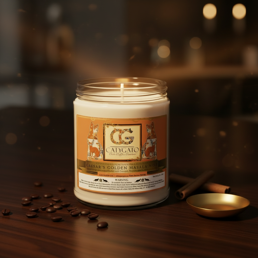 CatyGato Caesar's Golden Masala Noir 9oz Soy Candle