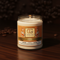 Caesar's Golden Masala Noir 9oz Soy Candle - open jar, luxury espresso brown background