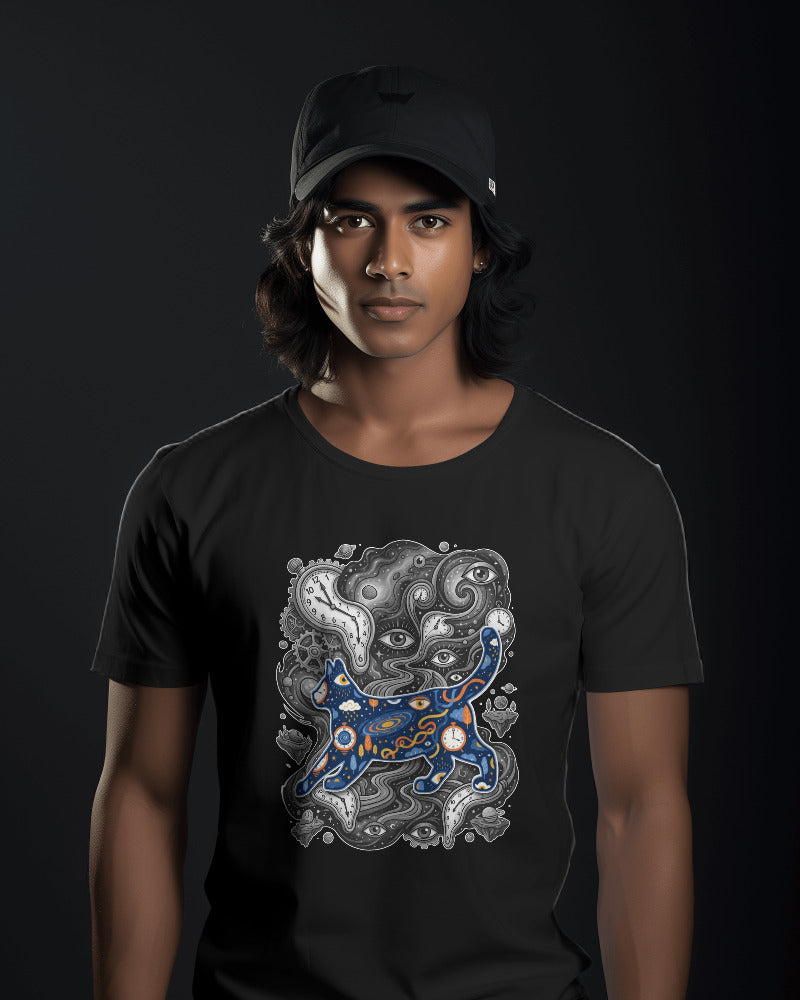 CatyGato Surreal Cat Organic Cotton T-Shirt 1