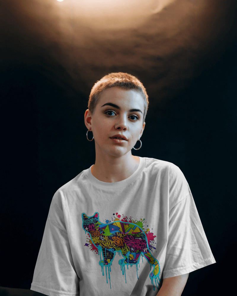 CatyGato Graffiti Cat Organic Cotton T-Shirt 8