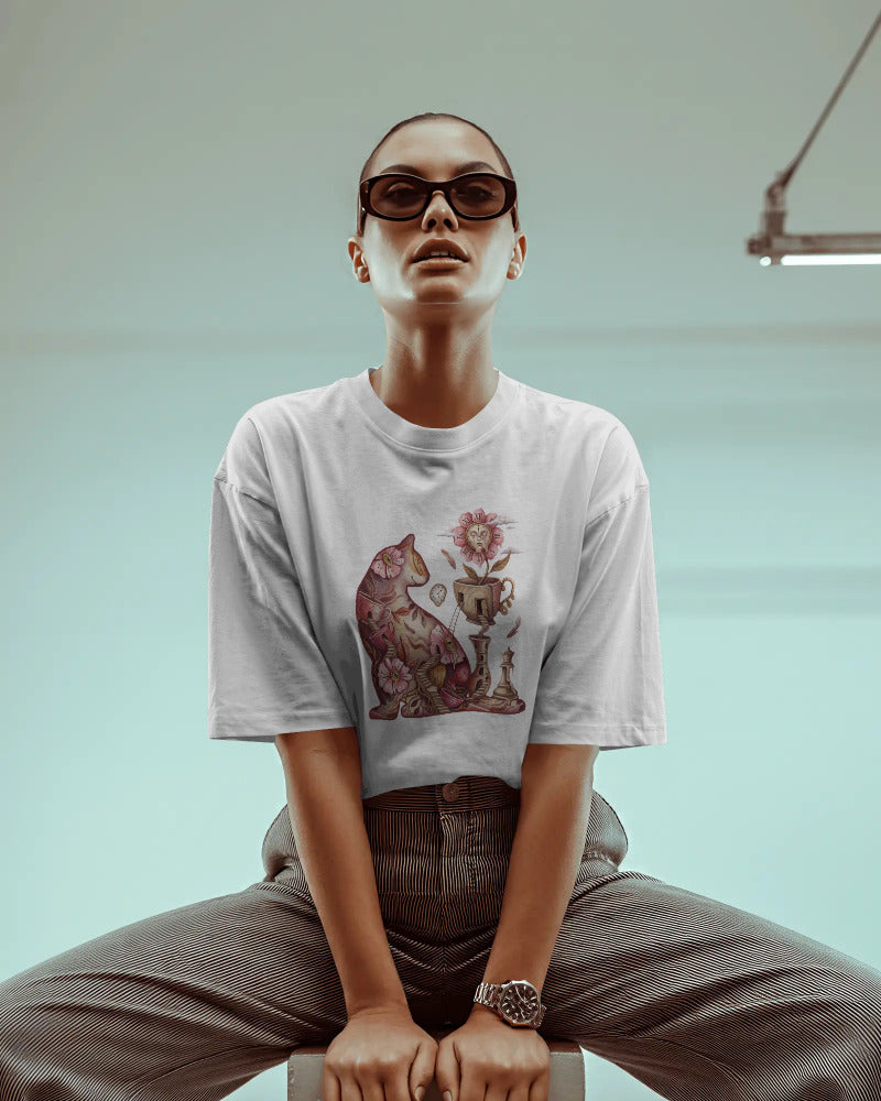 CatyGato Surreal Cat Organic Cotton T-Shirt 2