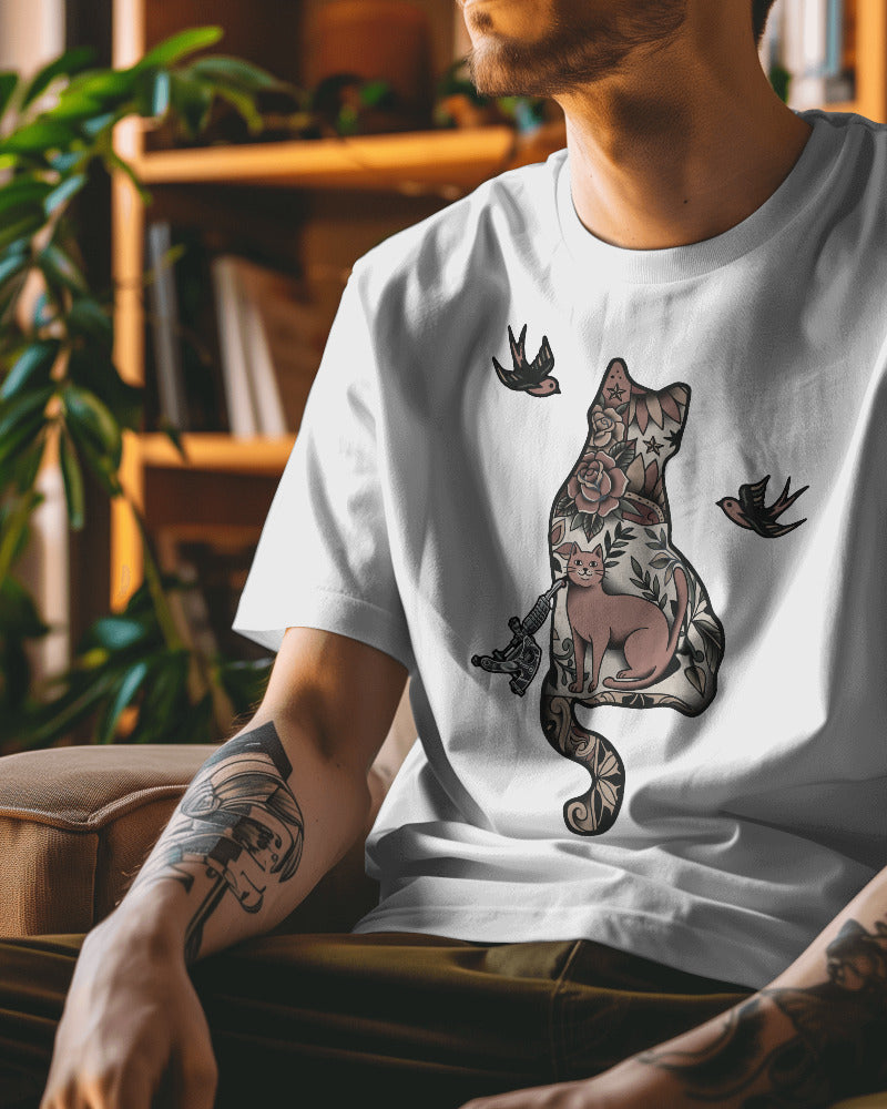 Catygato Tattoo Inspired Organic Cotton T-Shirt 1