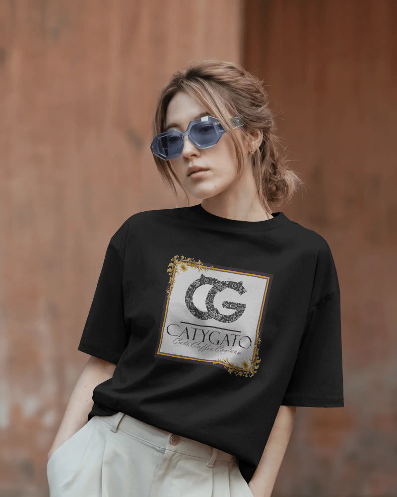 CatyGato Coffee Logo Organic Cotton T-Shirt 3